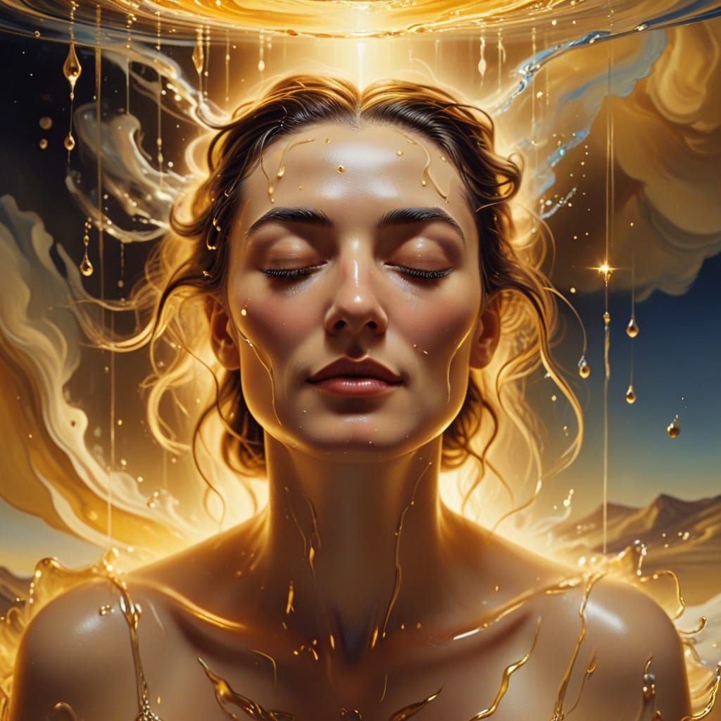 Divine Human Form Radiates Serene Heavenly Light