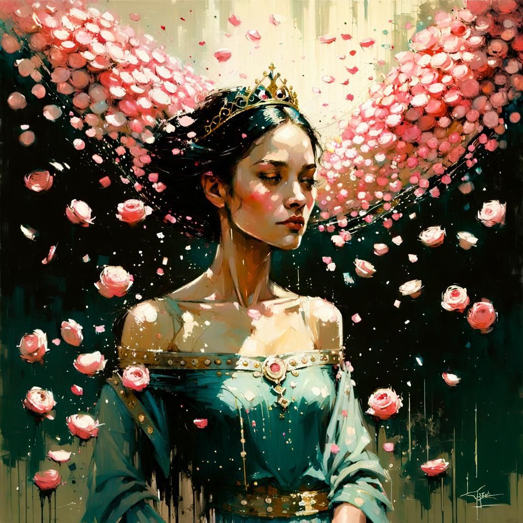 Rose Princess Portrait in Tonalist Style