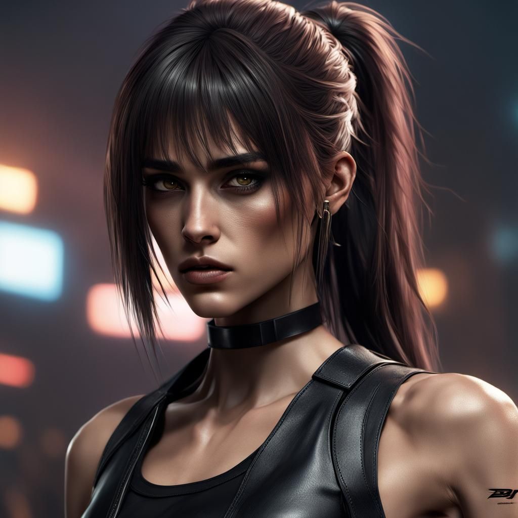 Young girl, tall, thin, athletic, sassy, discontented, looks...