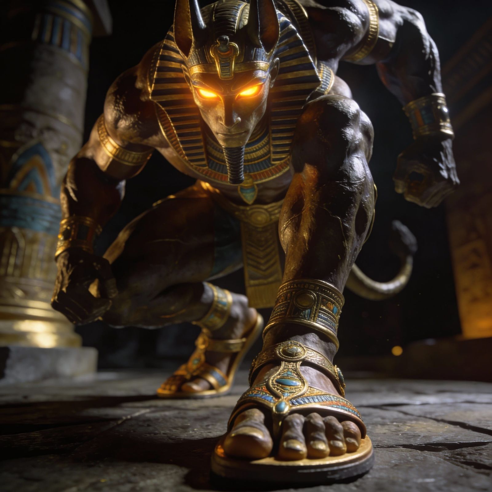 Amun-Ra God of the Sun Hyperrealistic HDR Style