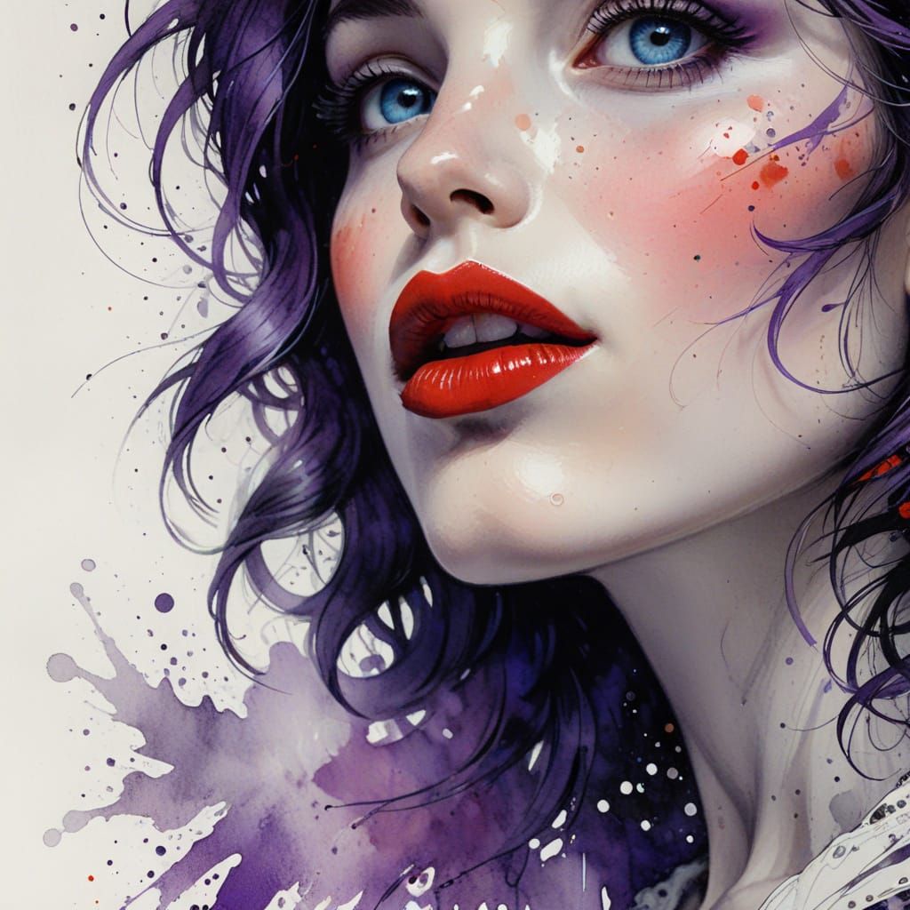 Portrait of a Woman in Polka Dot Style