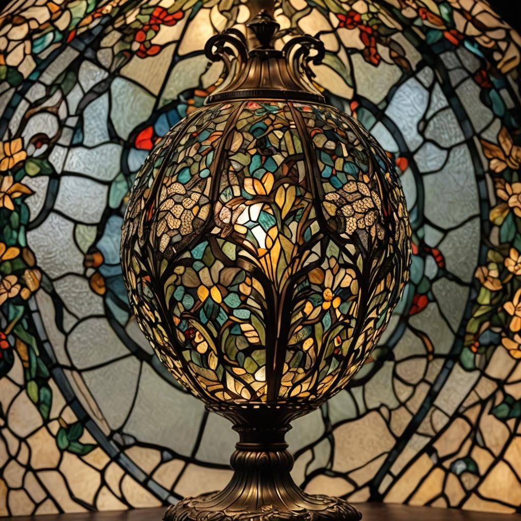 Hyperrealistic Tiffany Table Lamp in High Definition