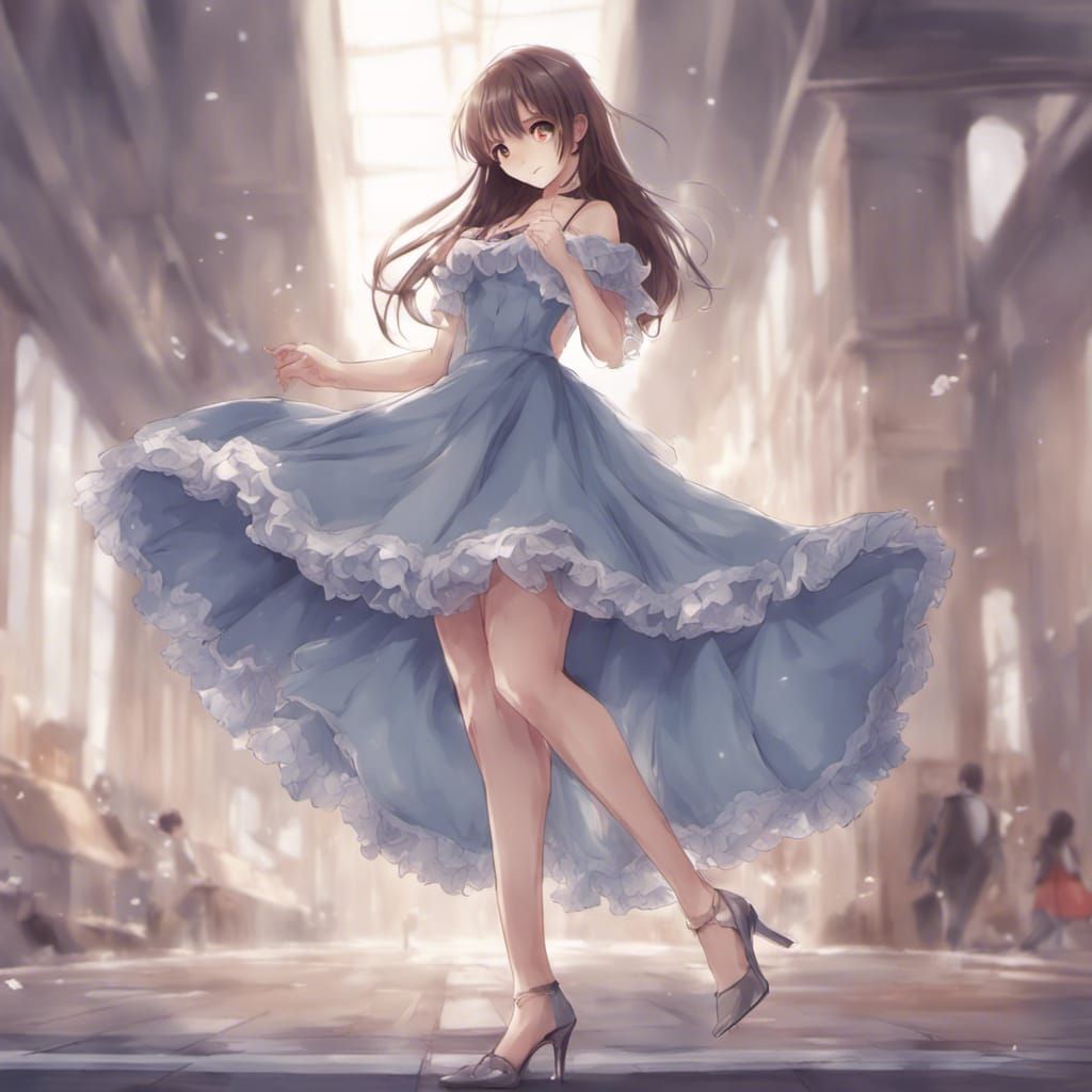 Anime Prom Princess in Manga Style
