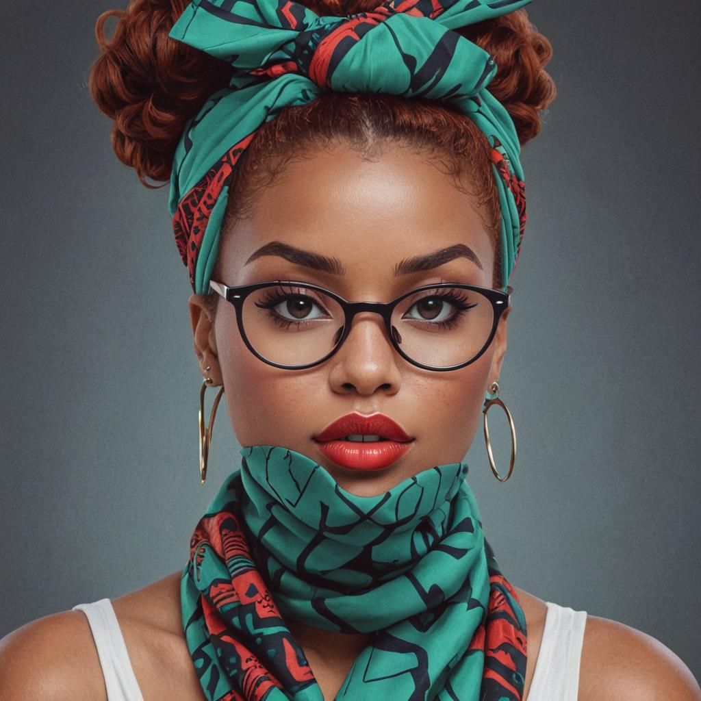 Pop Art Portrait of an African American Woman