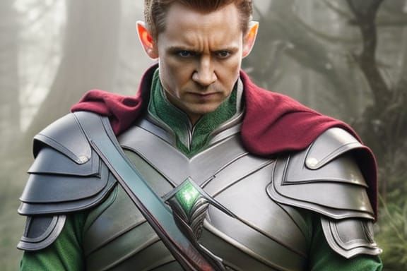 Sun Elf Warrior with Swords in Hyperrealistic Style