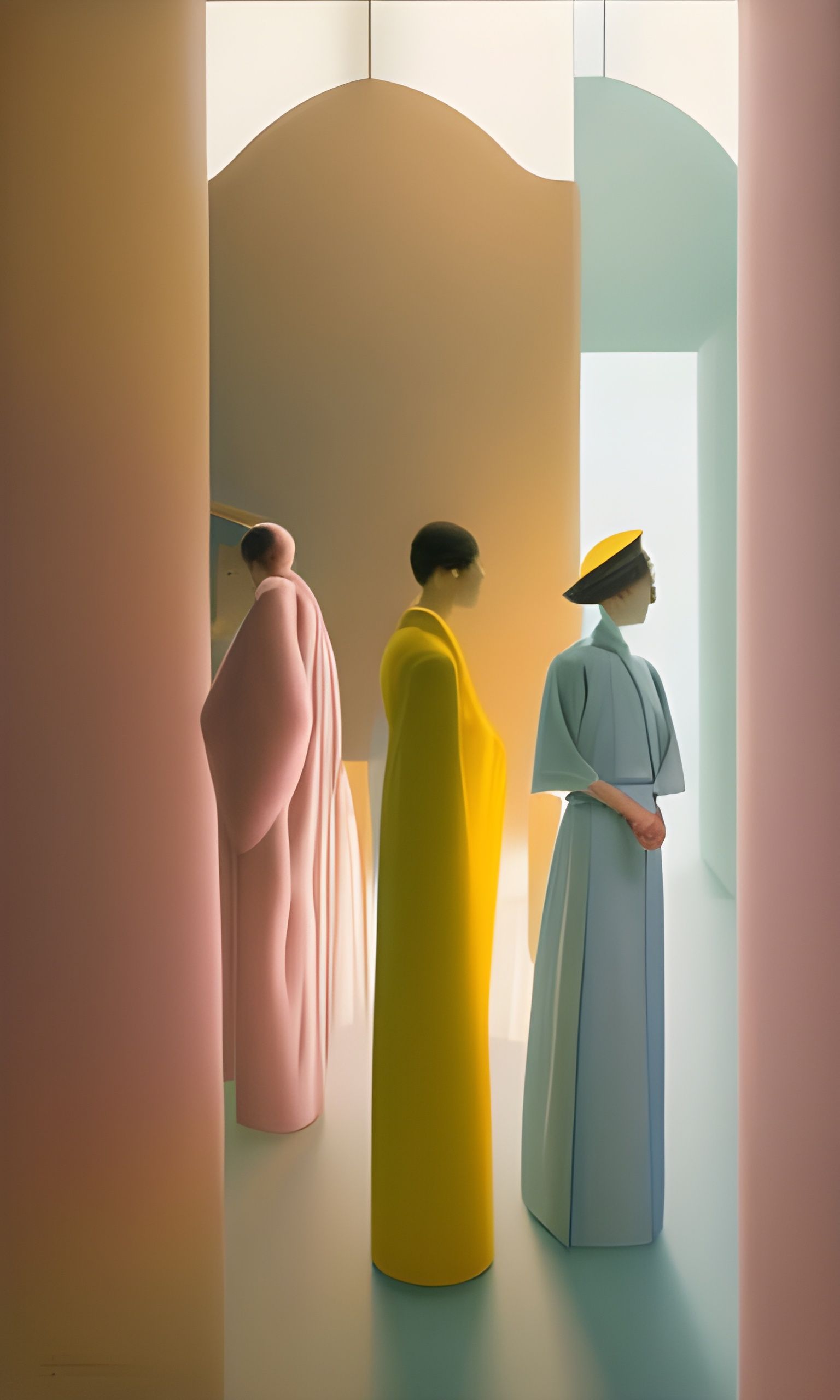 Ethereal Submarine Cityscape in Vibrant Color Hues