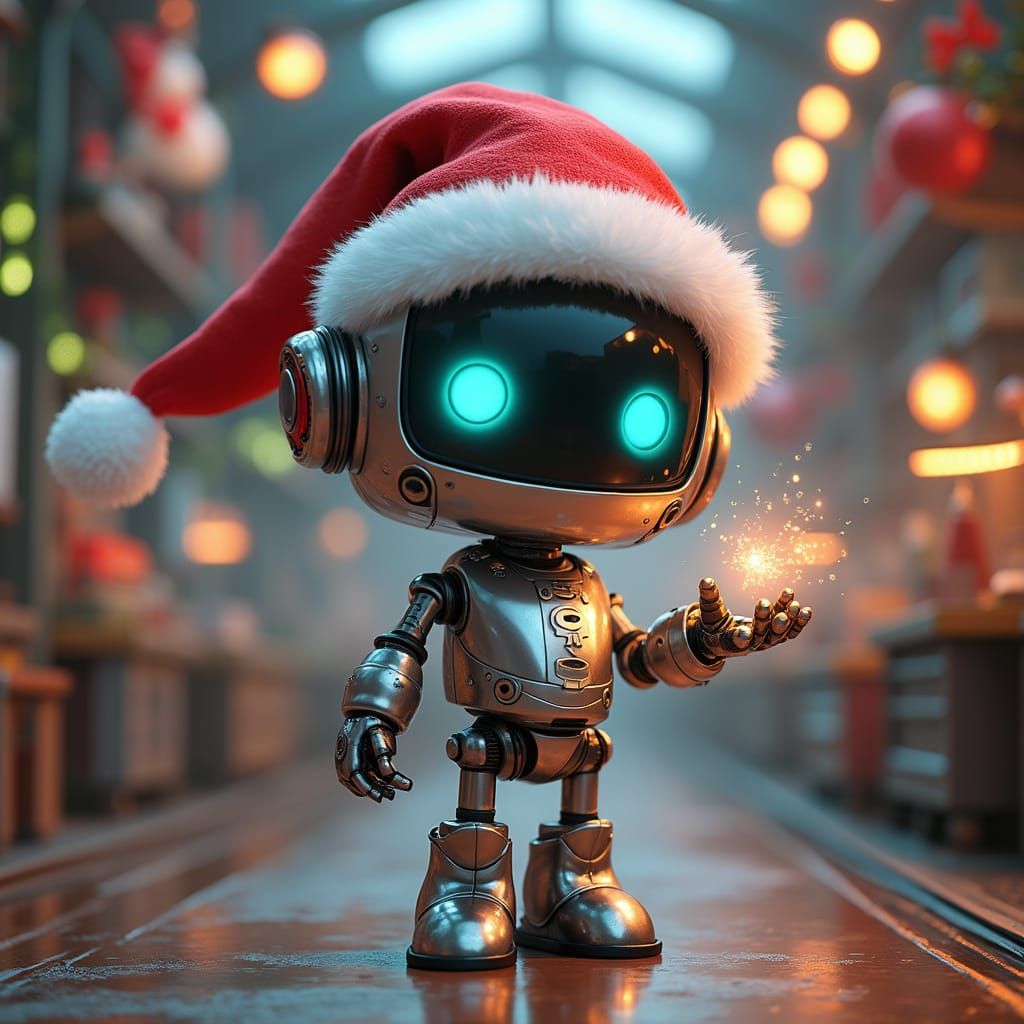 Festive Robot Elf Creates Christmas Magic in 3D