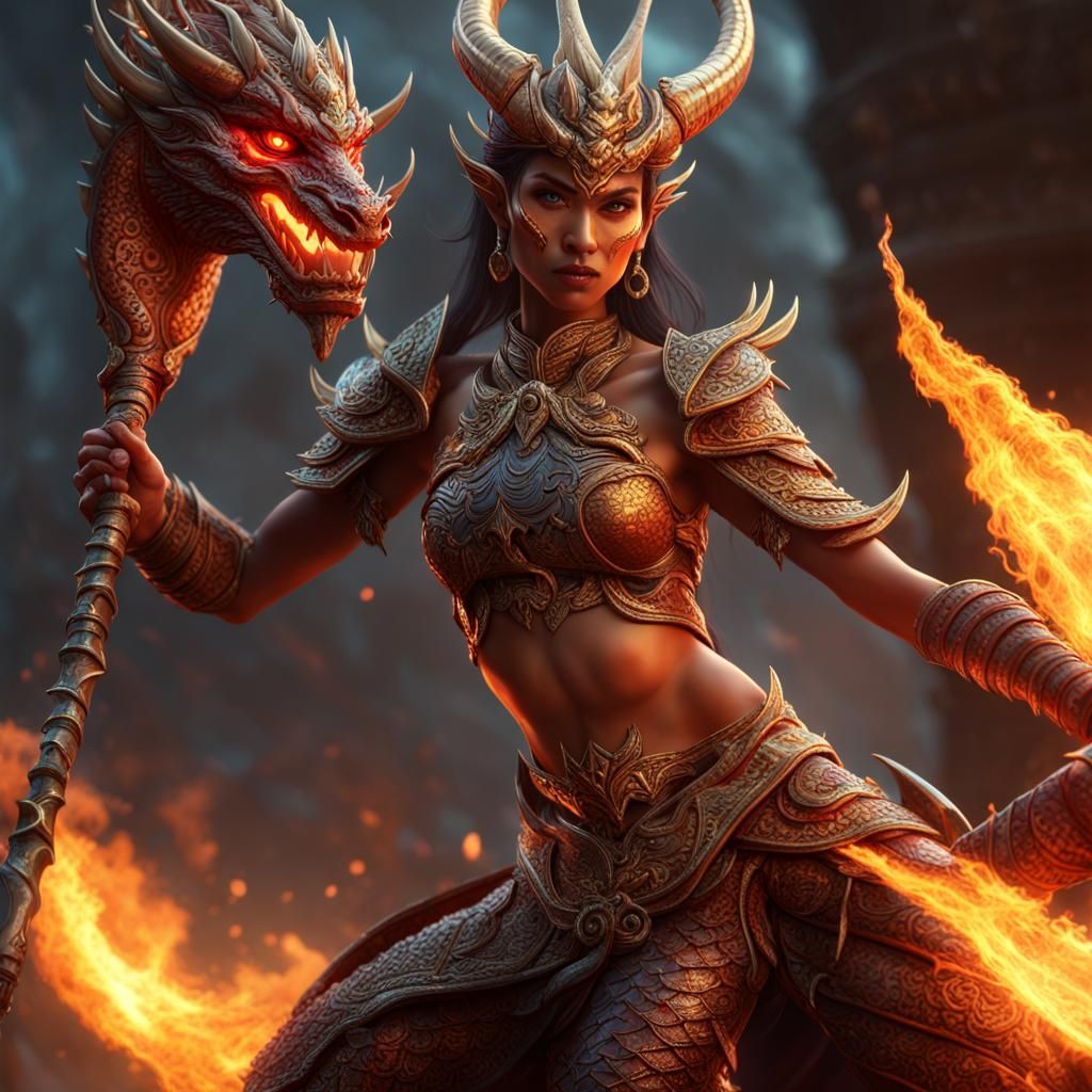 Thai Dragon Warrior Vasuki with Soul Spear