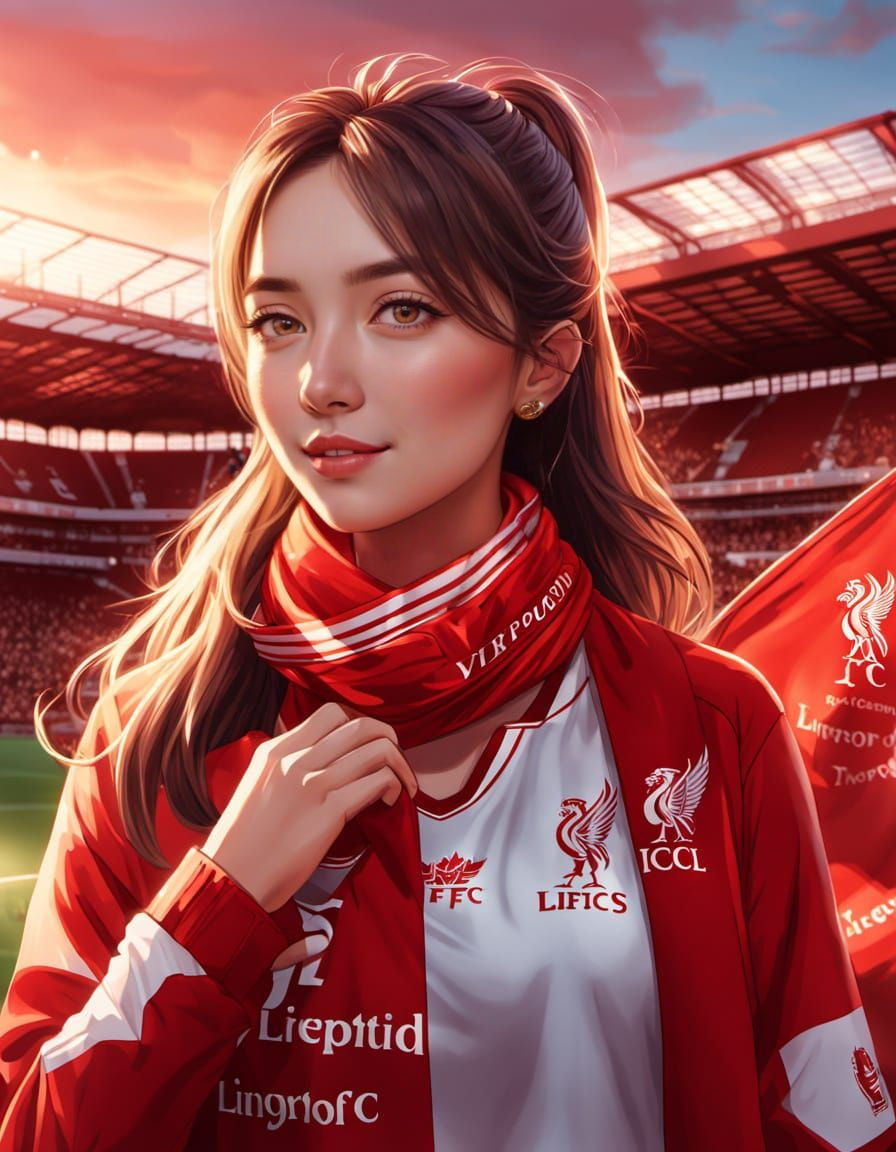 Liverpool FC Fan at Anfield Stadium