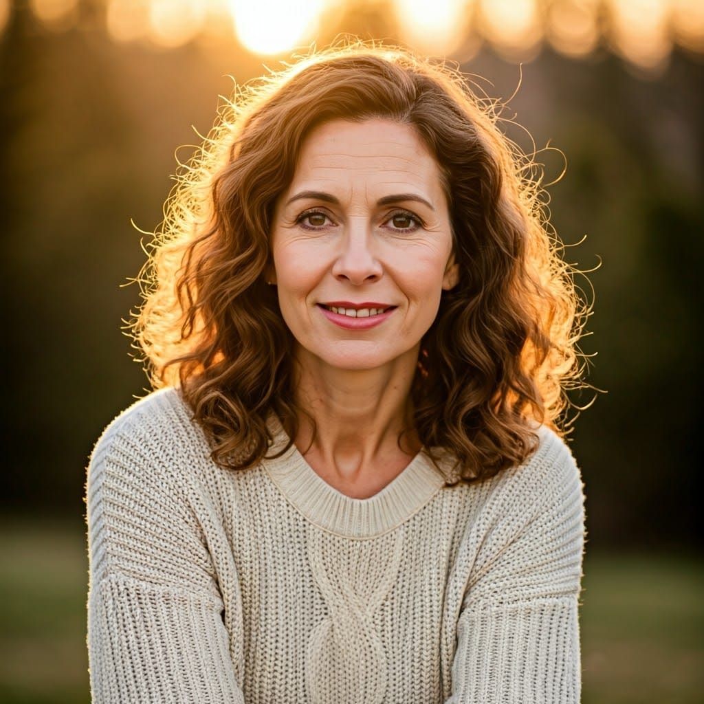 Gentle Woman in Golden Light, Impressionist Style