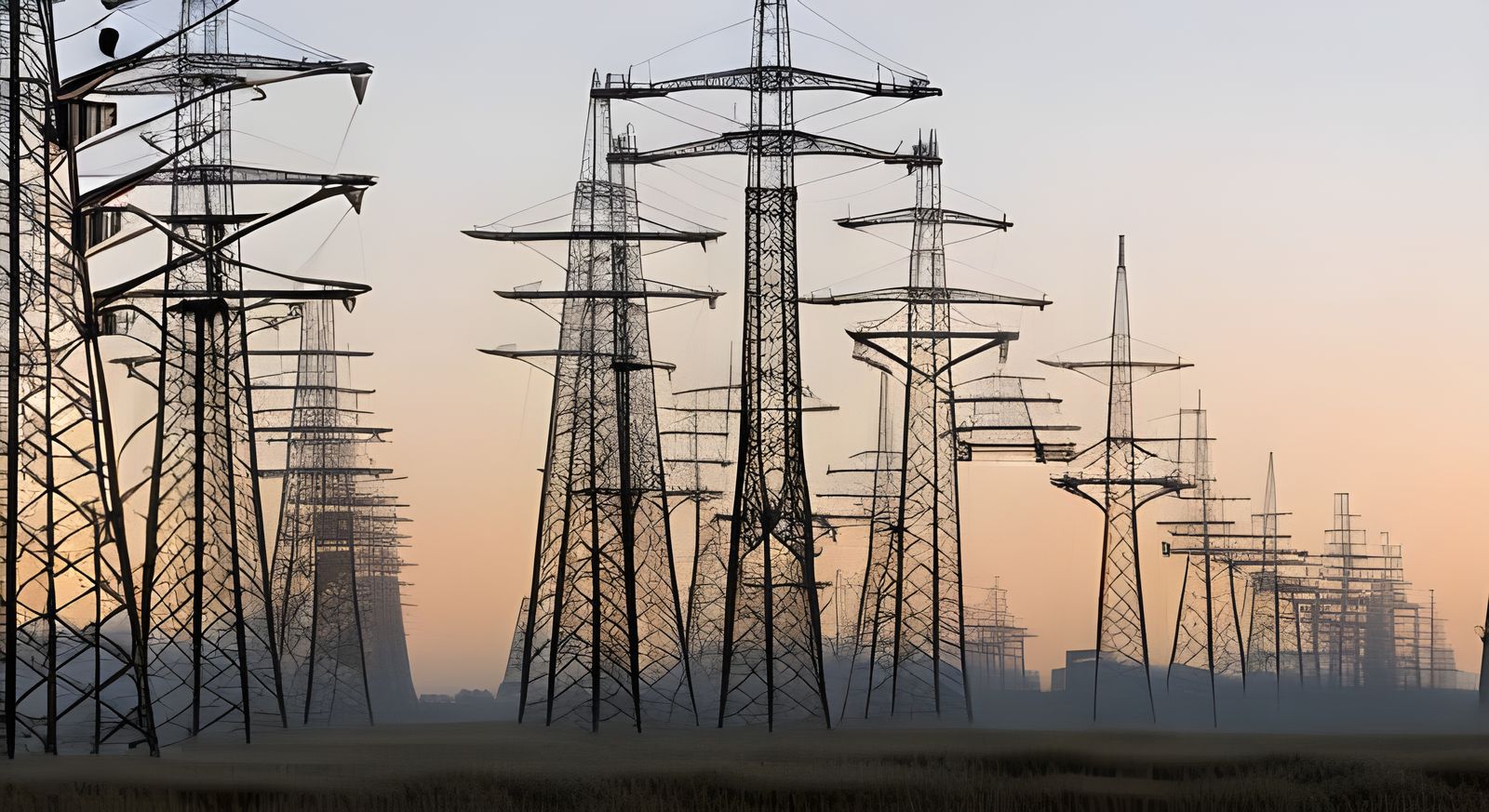 Dystopian Horizon Dominated by Transmission Towers