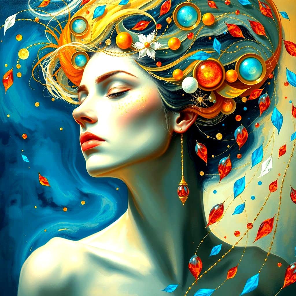 Abstract Disrobed Stellar Beauty in Complementary Colors