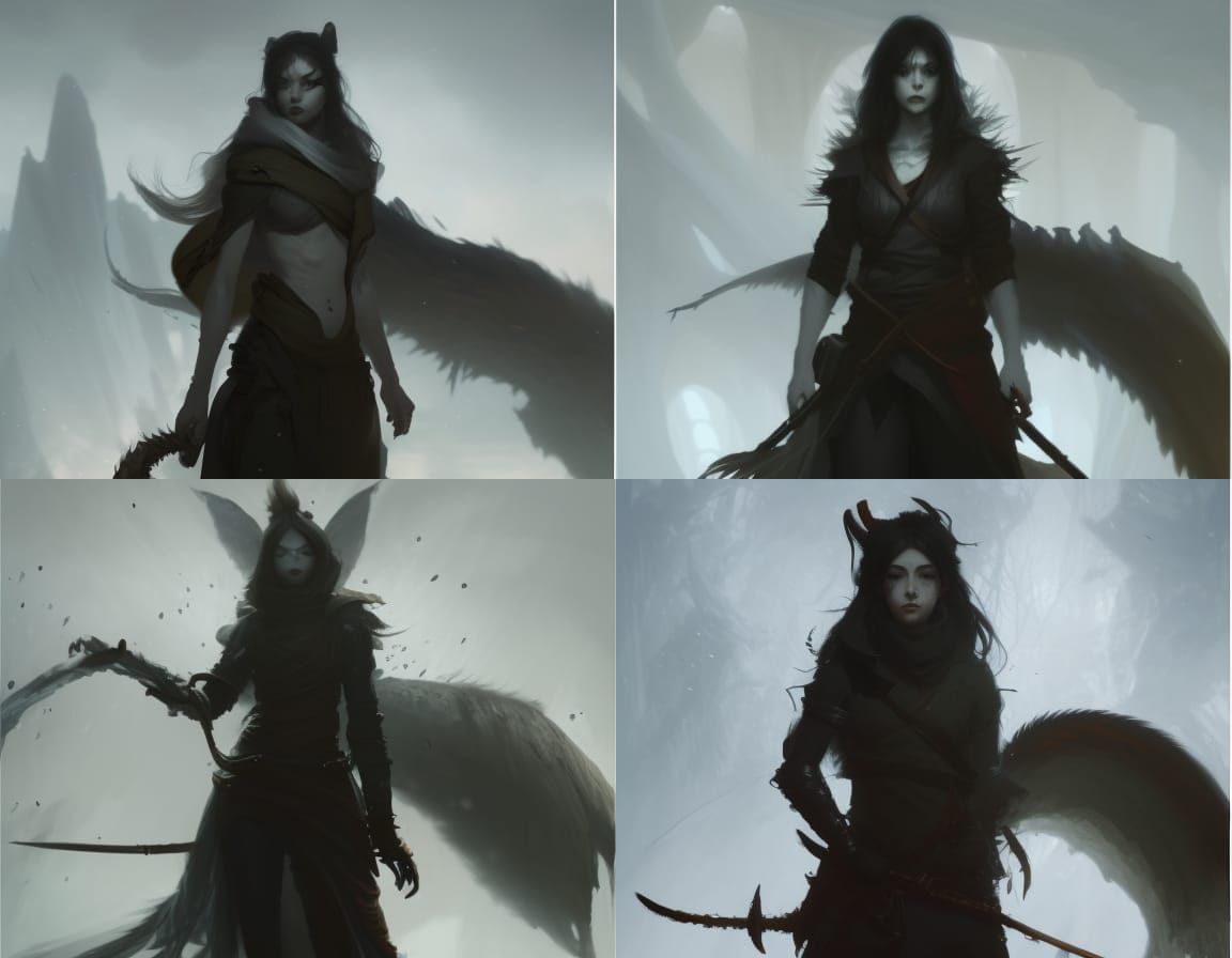 Fantasy Kitsune Rogue in Dark Fantasy Style