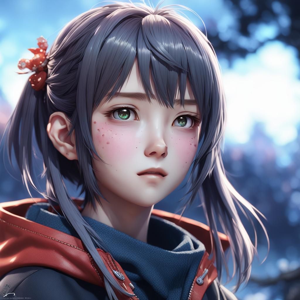 Detailed 3D Anime Art Inspired by WLOP