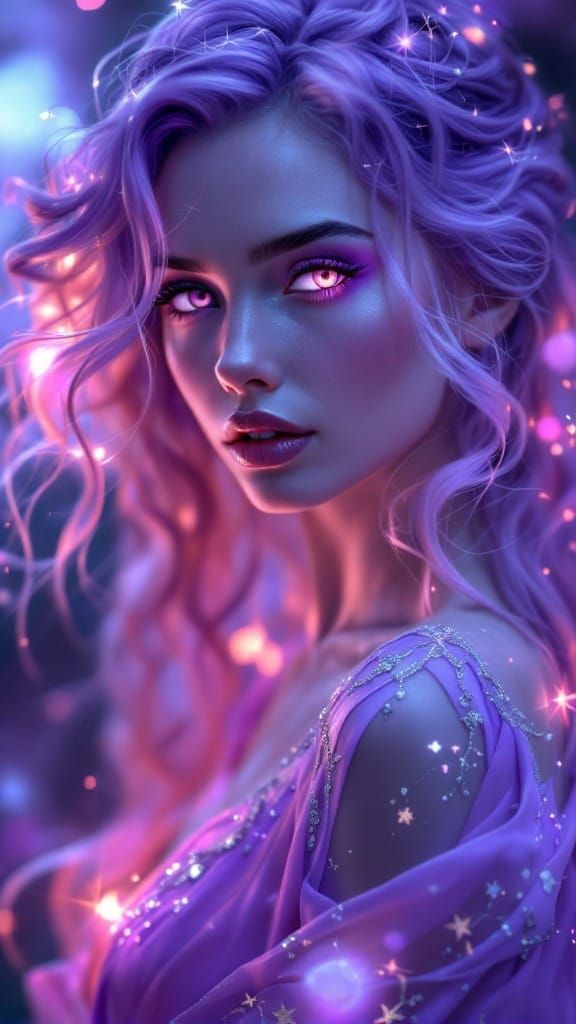 Ethereal Goddess in Lavender Majesty