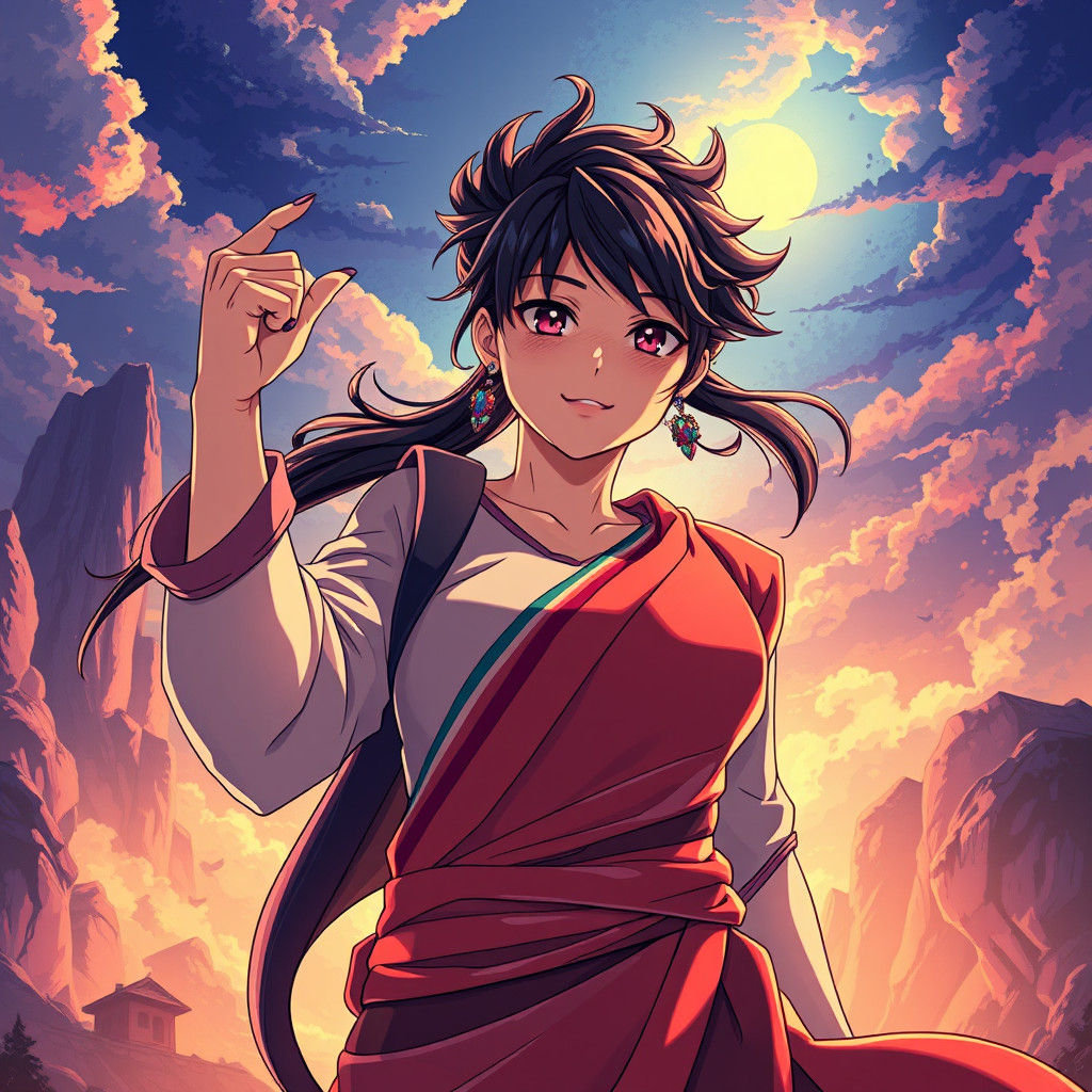 Heroic Anime Portrait of a Mother in Studio Trigger Style