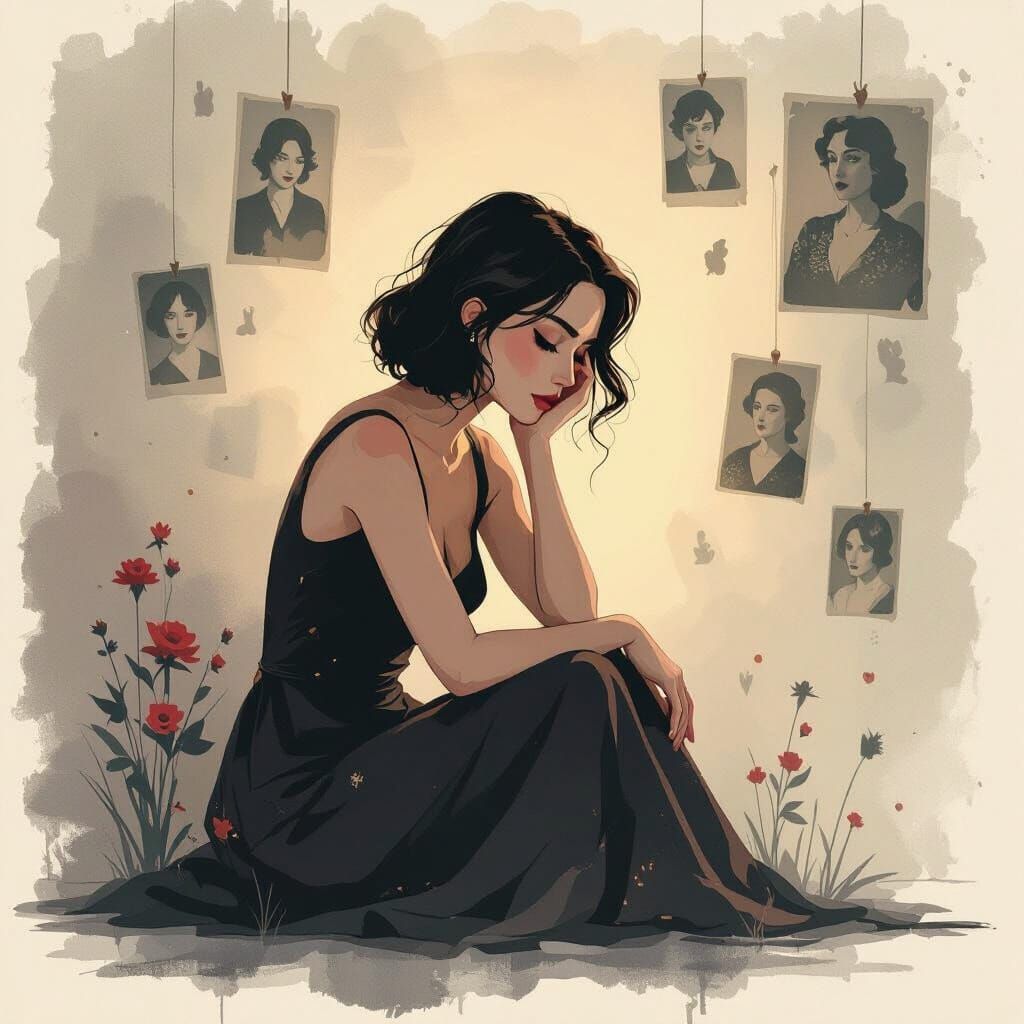 Woman Lost in Nostalgic, Film Noir Memories