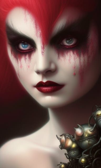 Eerie Pontianak Portrait in Whimsical Surrealism Style