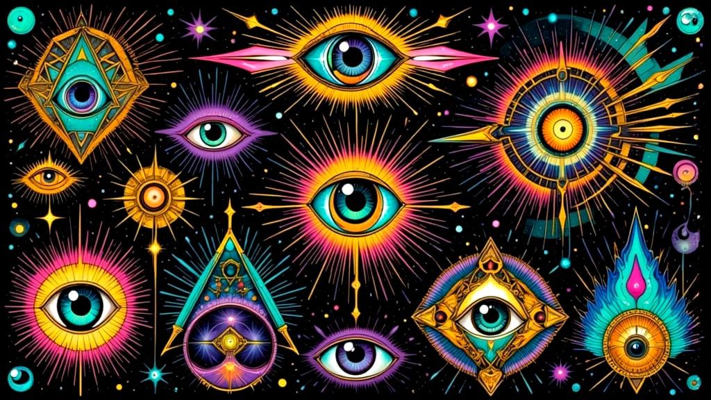 Mystical Eye of Providence Flash Tattoo Sheet