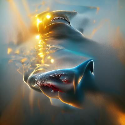 Realistic Shark with Volumetric Lighting