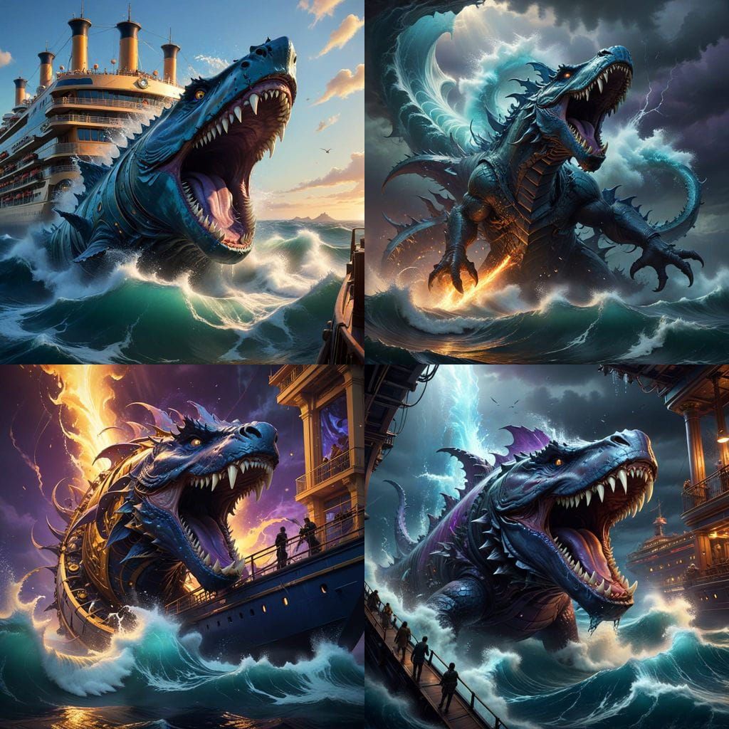 Dark Fantasy Leviathan Devours Cruise Ship in Epic, Hyperdet...