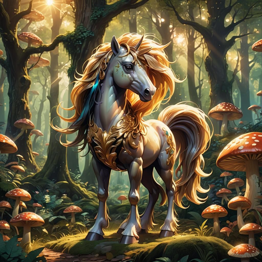 Majestic My Little Pony in Enchanted Forest Concept Art