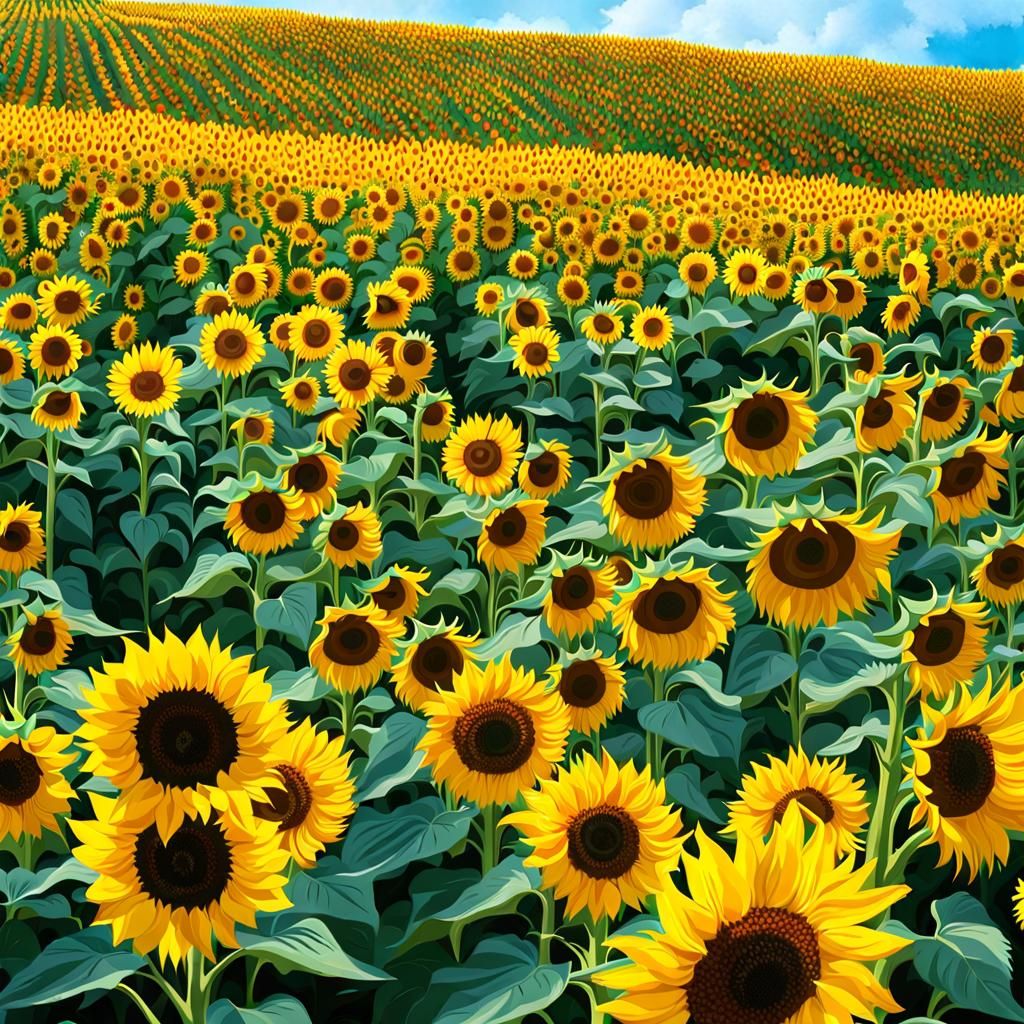 Endless Field of Sunflowers