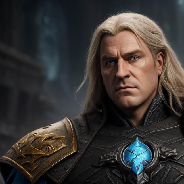 Arthas Menethil Portrait in Fantasy Concept Art