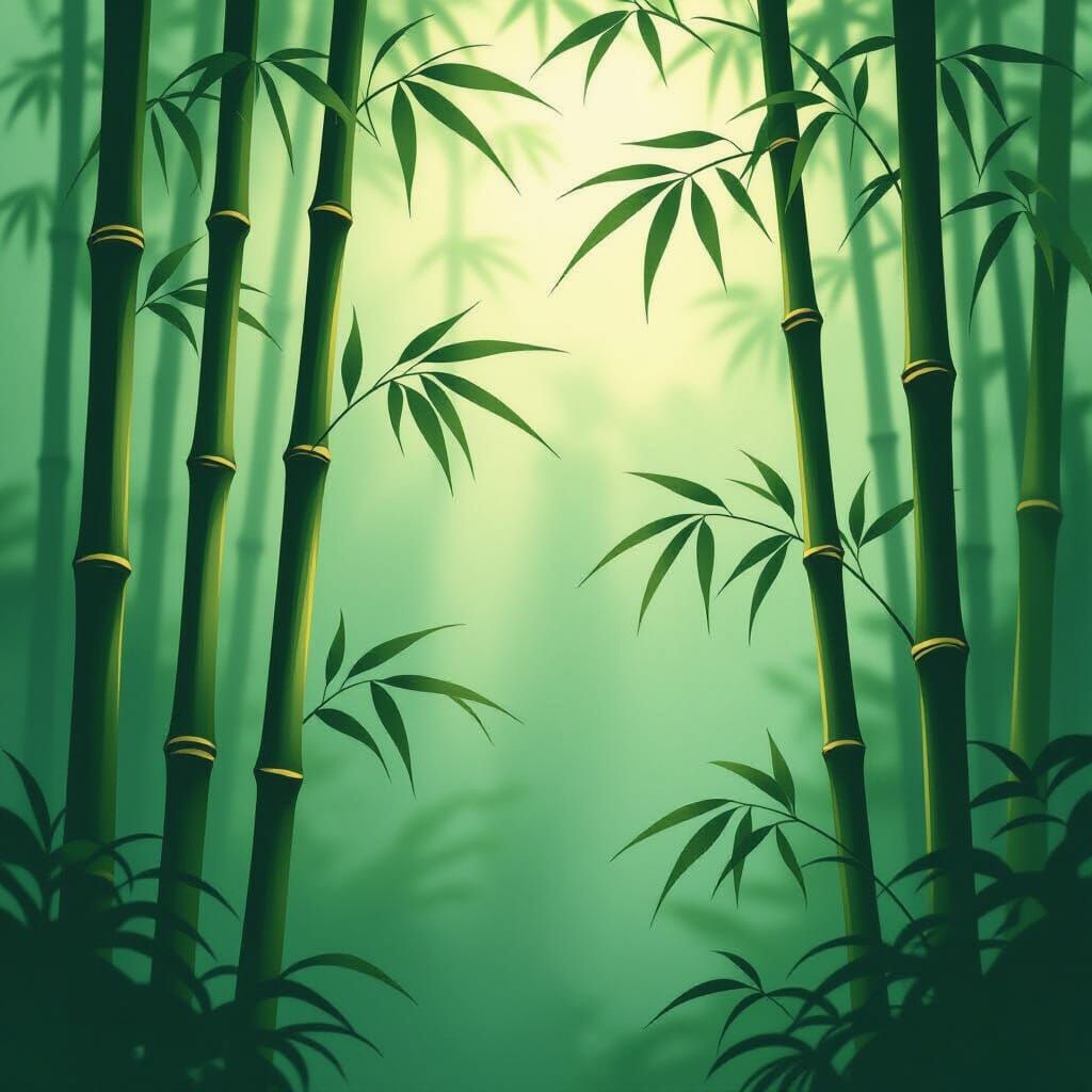 Serene Bamboo Stalks in Diffused Light