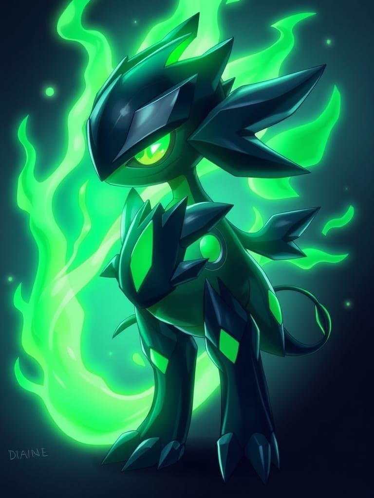 Glowing Zygarde 50 Pokémon in a Full-Length Portrait