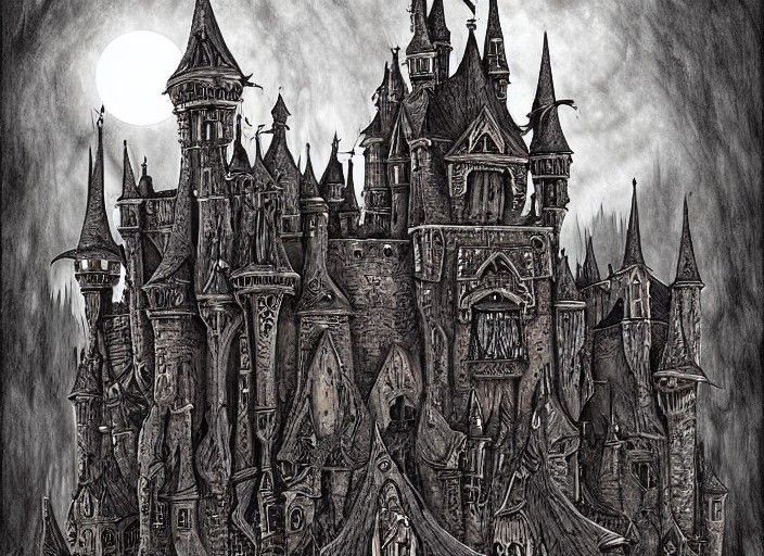 Fantasy Castle in Gothic Art Style