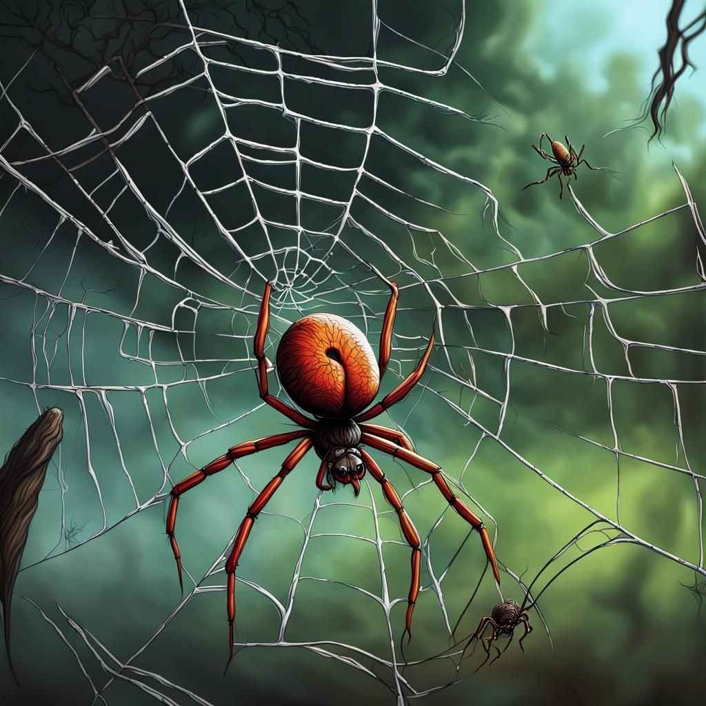 Fly in Spiderweb: Hyperrealistic Concept Art