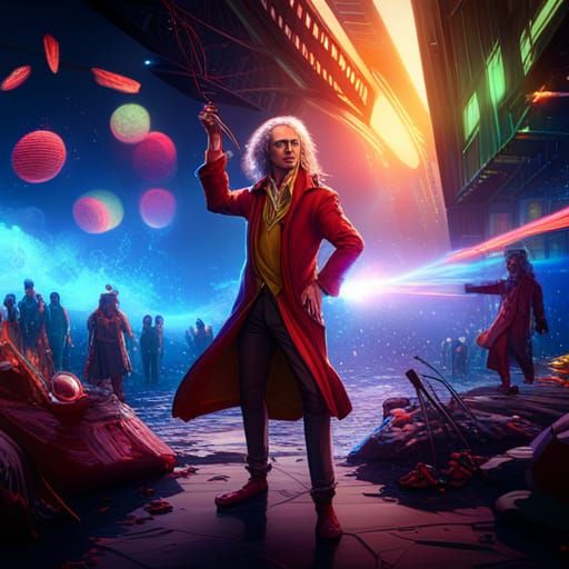 Isaac Newton Enjoys a Rave: Fantasy Concept Art