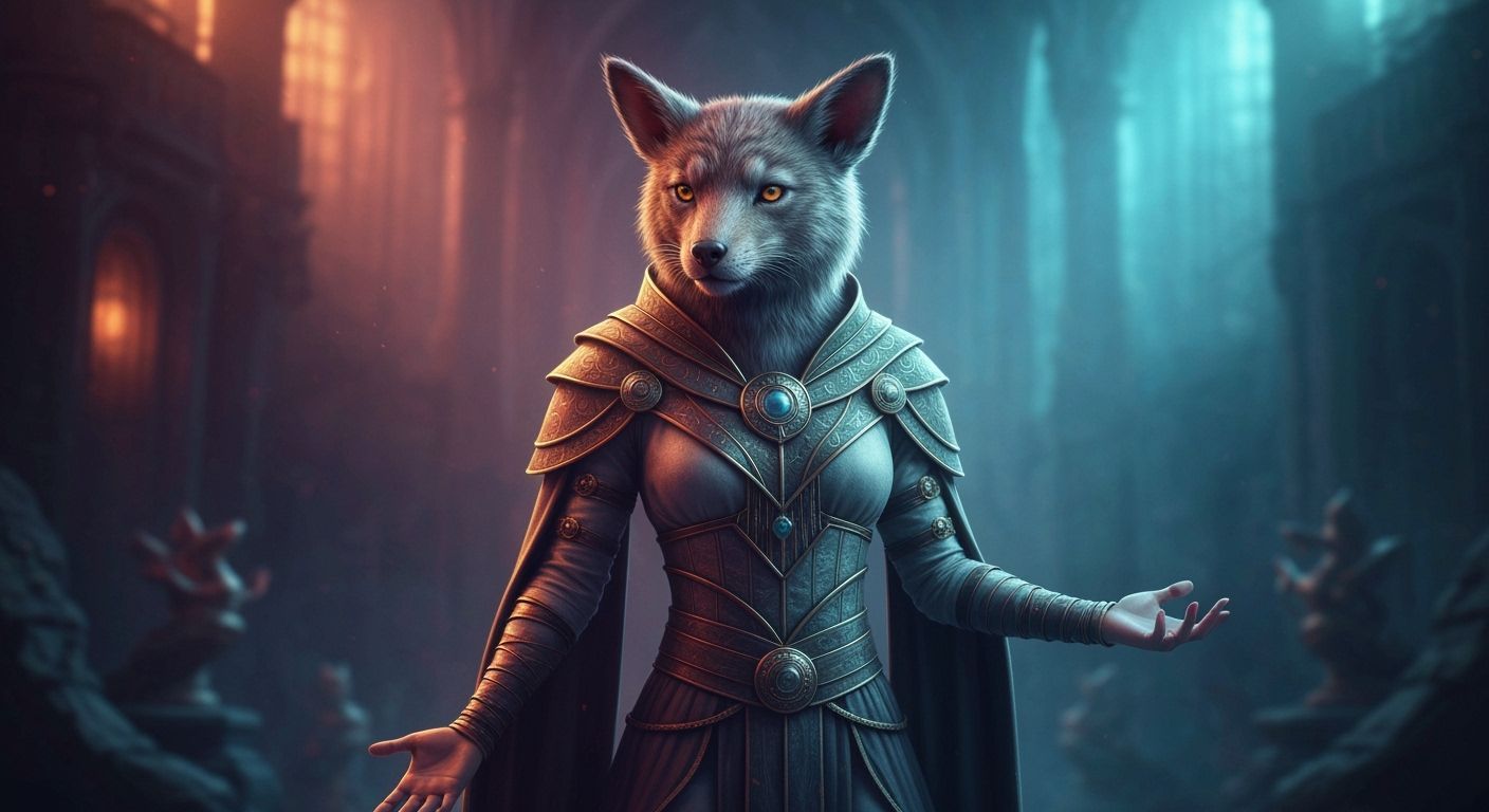 Mystical Human-Animal Hybrid in Hyperrealistic Style