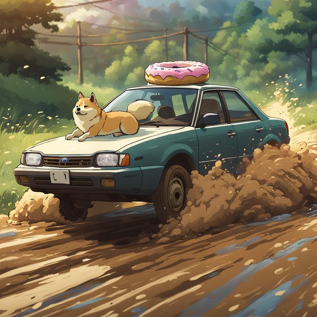 Doge Drifting Subaru: Anime Key Visual