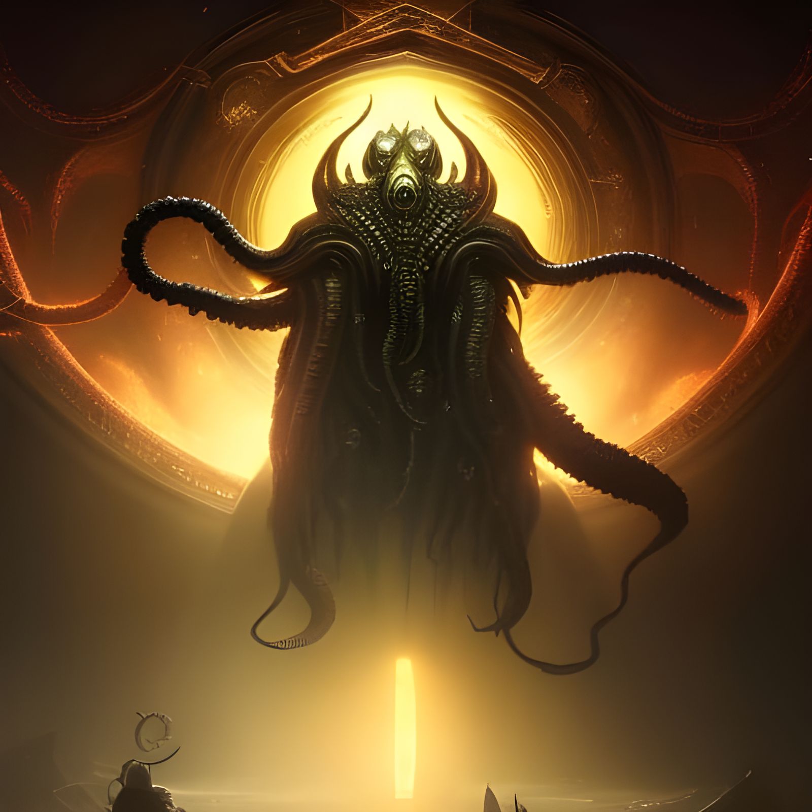 Eldritch Elder God in Dark Fantasy Style