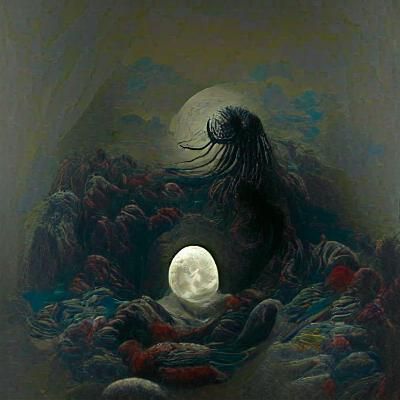 Horror Moon in the Style of Gustave Doré