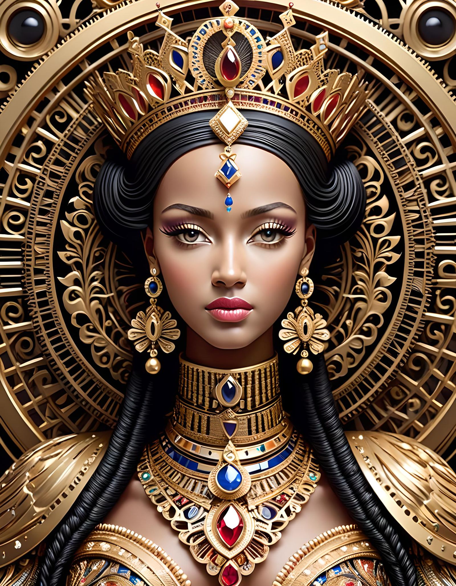 Ornate Queen Portrait in Classic Style