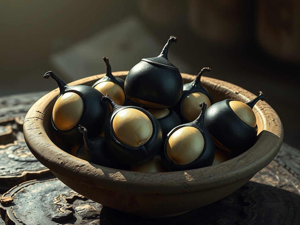 Surreal Alien Fruit in Mysterious Glow