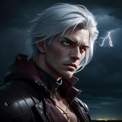 Terrifyingly Handsome Man in Stormy Landscape