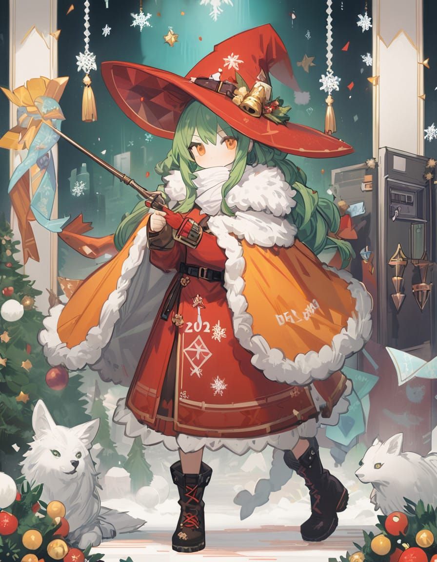 Whimsical Winter Witch Celebrates New Year with Enchanted Sp...