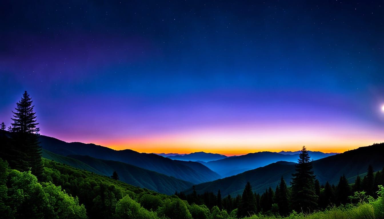 Twilight Time Landscape with Soft Golden Light