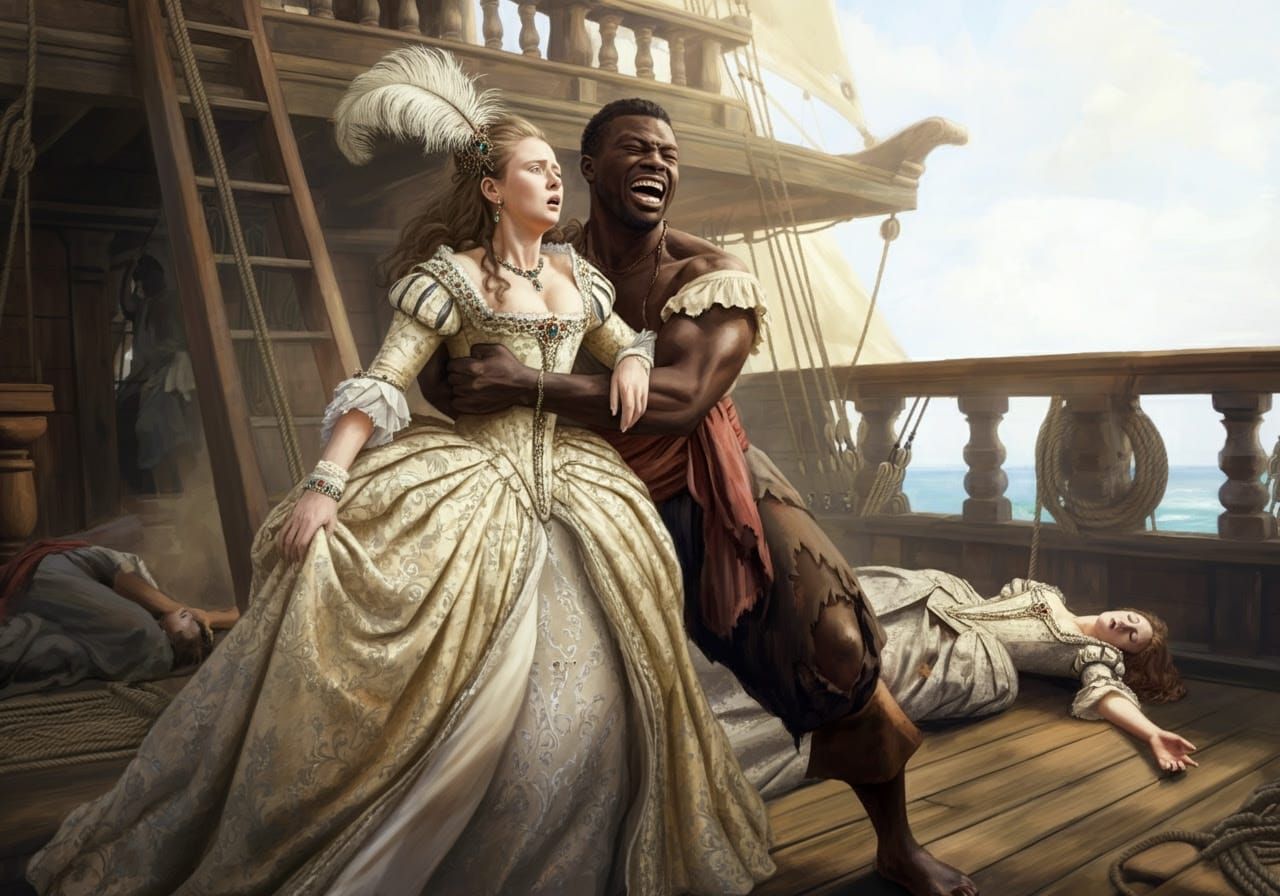 Pirate Uprising on Spanish Galleon, Renaissance Style