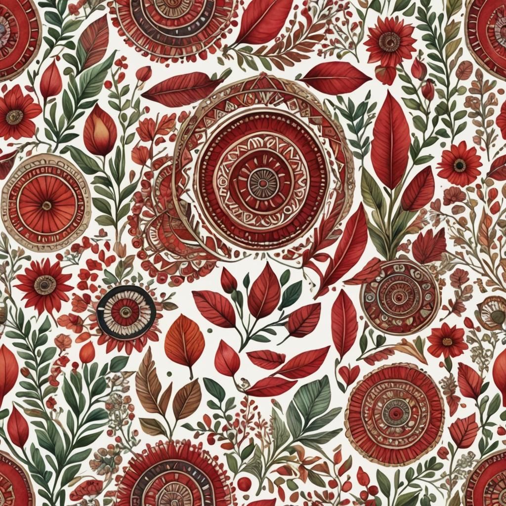 Boho Interior Design with Red Accents