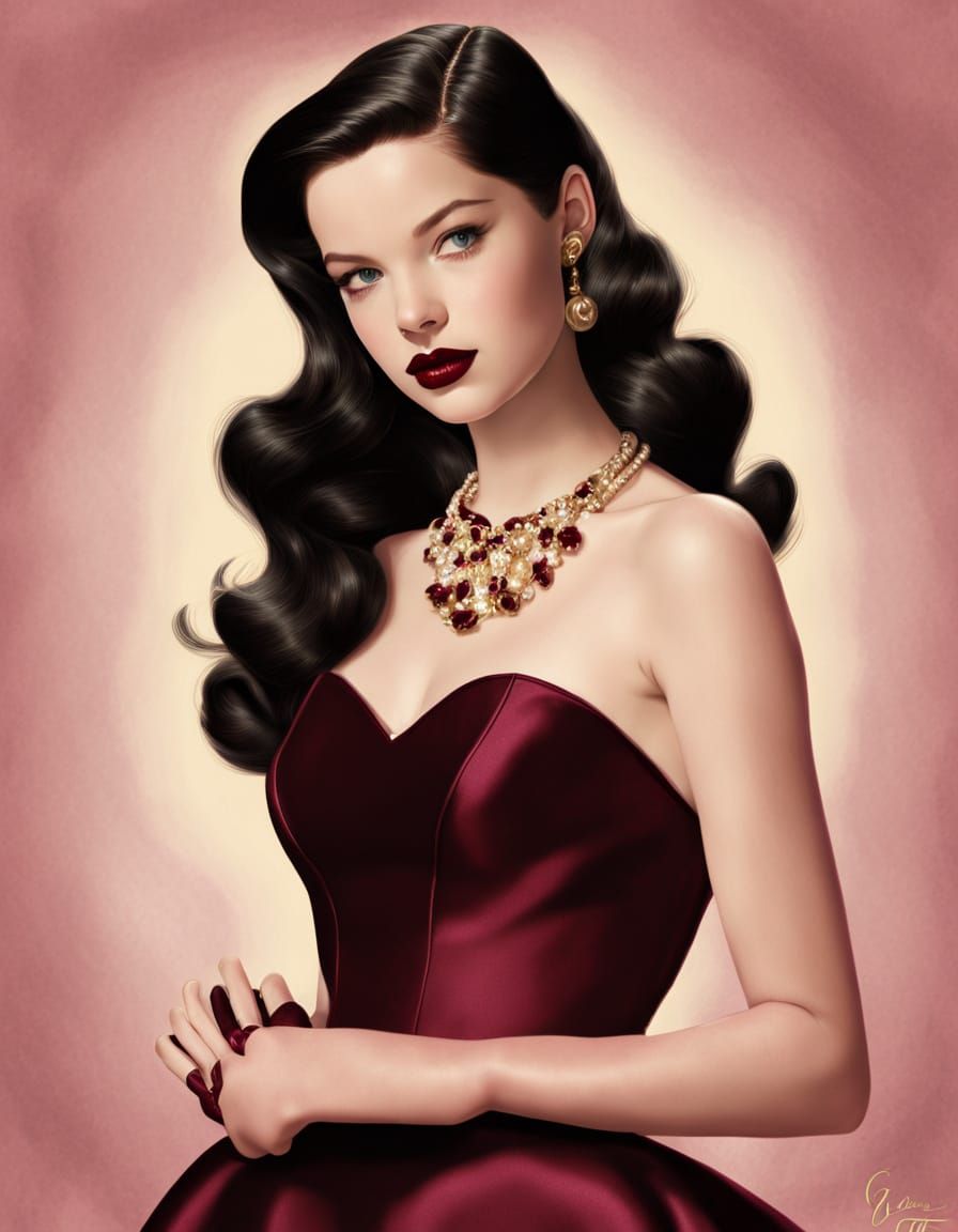 Vintage Pin Up Mackenzie Foy in Pearl Frush Glamour