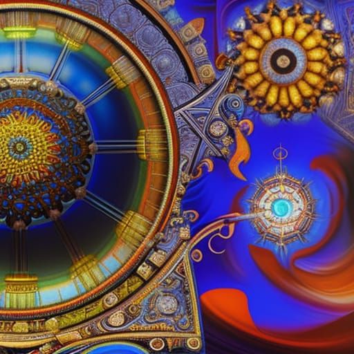 Surreal Steam Engine in Cornish Mine: Expressionist Oil Pain...