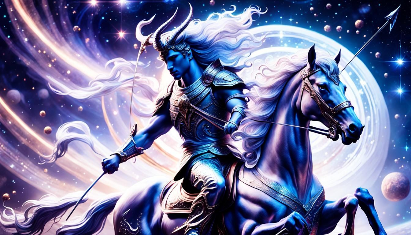 Radiant Centaur Galloping Through Galactic Space