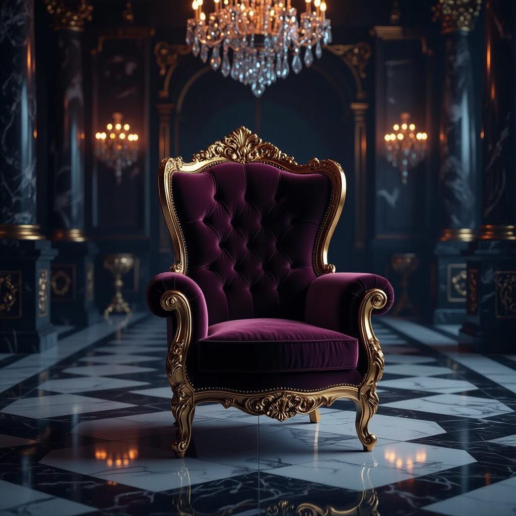 Opulent Armchair in Lavish Room