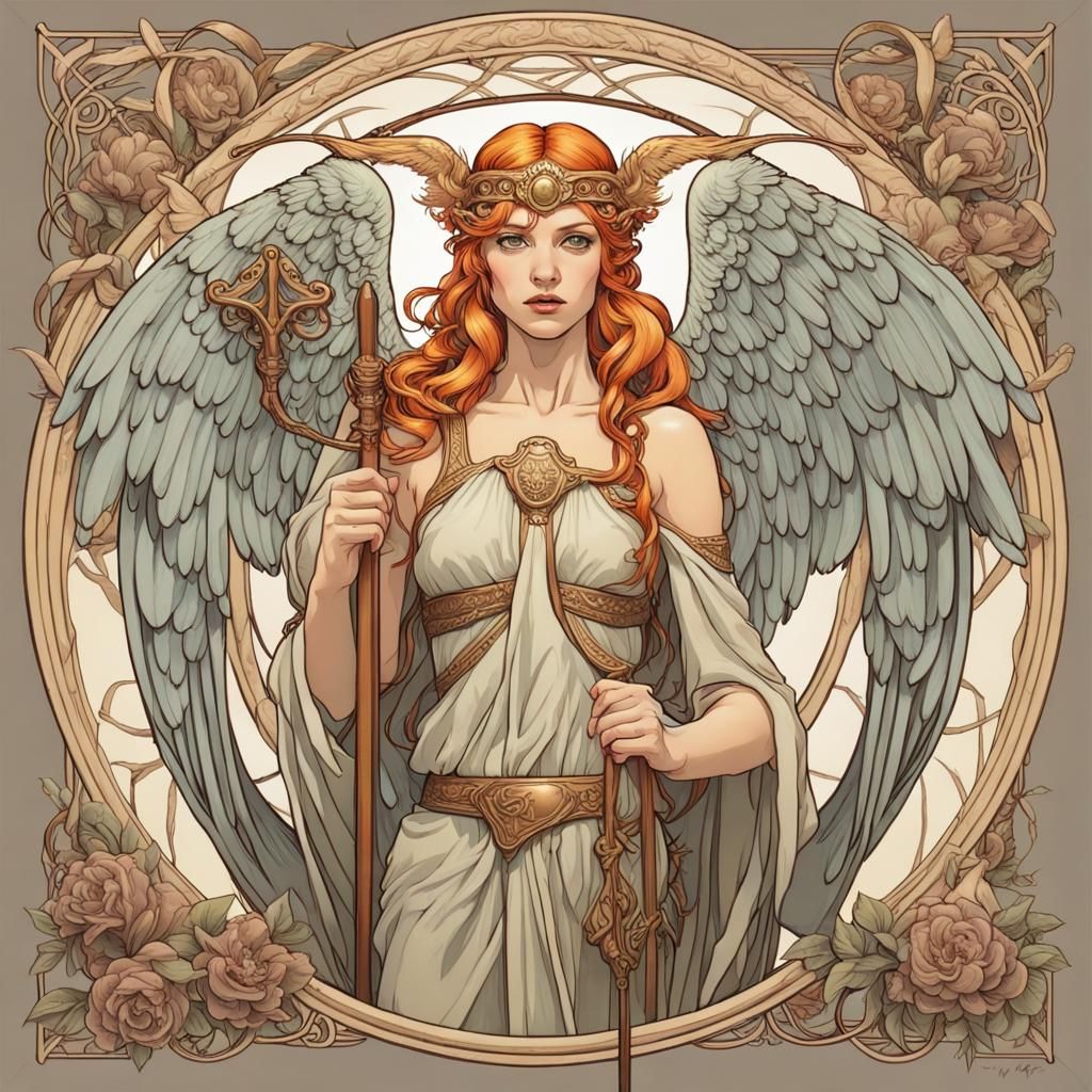 Eir: Norse Goddess in Art Nouveau Style