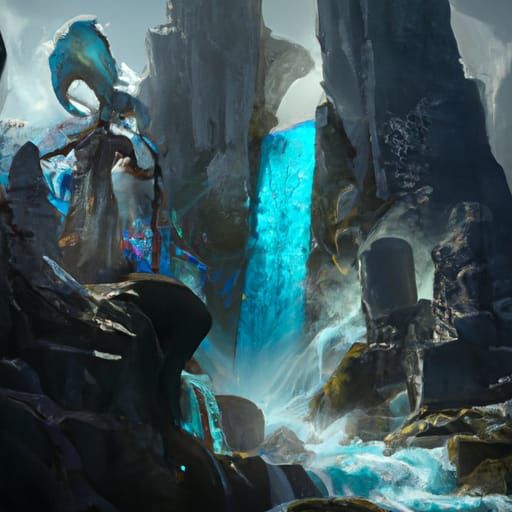 Goddess of Waterfalls: Epic Digital Concept Art
